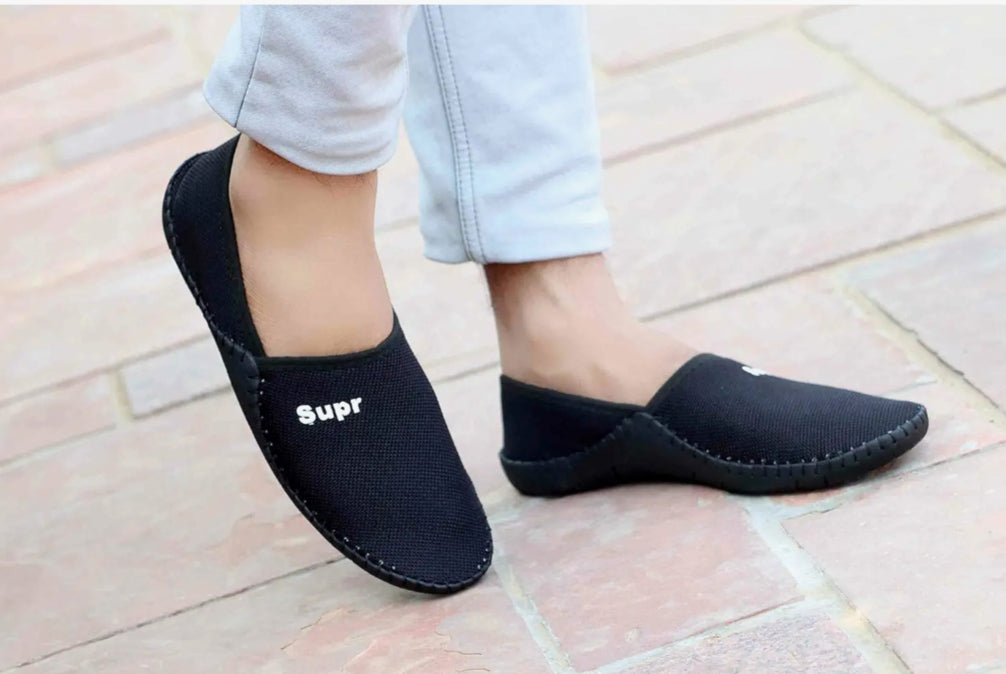 Stylish Black Mesh Slip-On Shoes